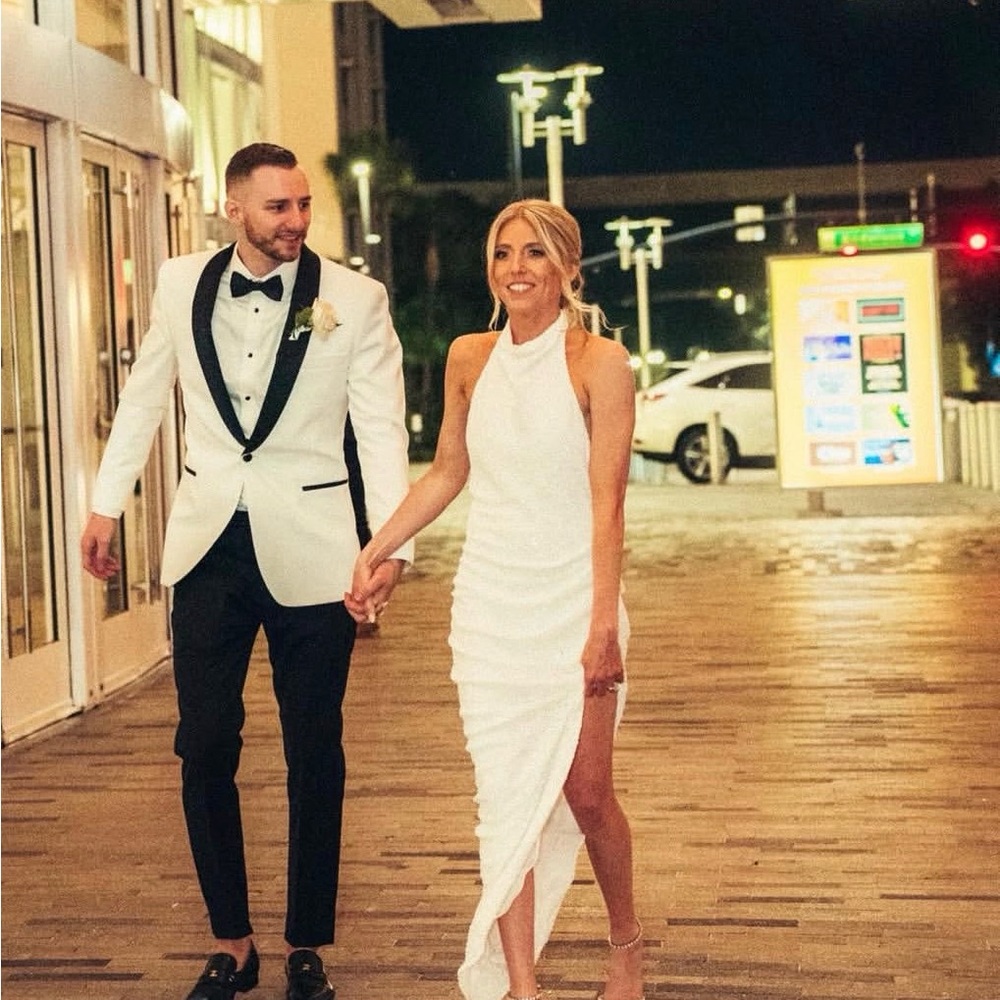 Elegant White Revolve Halter Dress